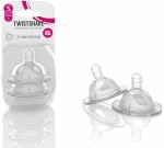 Соска силиконовая для бутылочки, Twistshake (Твистшейк) р. S 2 шт антиколиковая с 0 мес прозрачная