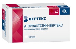 Аторвастатин-Вертекс табл. п/о пленочной 40 мг 90 шт.