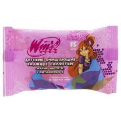 Салфетки влажные Винкс клуб с витамином Е 15 шт.