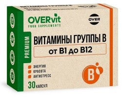 В-комплекс OVER OVERvit БАД Витамины группы B от B1 до B12 30 шт. капс.