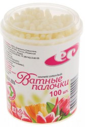 Ватные палочки цветные 100 шт.