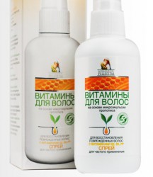 Спрей для волос Домашние рецепты Витамины для волос для восстановления поврежденных волос 100 мл