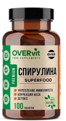 Спирулина прессованная в таблетках табл. 100 шт. OVERvit