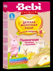 Каша молочная, Bebi (Беби) 200 г Премиум для полдника пшеничная печенье груша с 6 мес