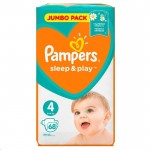 Подгузники, Pampers (Памперс) 9-14 кг р. 4 68 шт слип энд плей макси