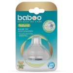 Соска силиконовая для бутылочки, Baboo (Бабу) 1 шт арт. 4-103 Нейчерал быстрый поток с 6 мес (широкое горлышко)